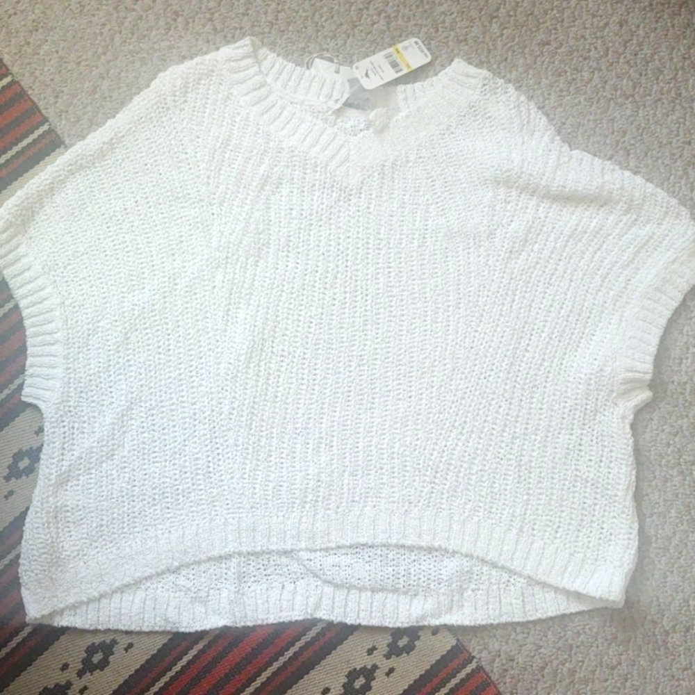 Tommy Bahama Oversized White Crochet Top Size M